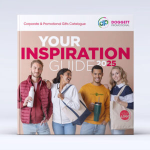 Front cover of the Corporate and Promotional Gift Catalogue, with the heading, Your Inspiration Guide 2025.